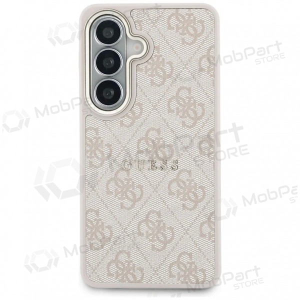 Samsung Galaxy S26 hoesje - Guess PU Leather 4G Gold Frame Magnetic (roze)