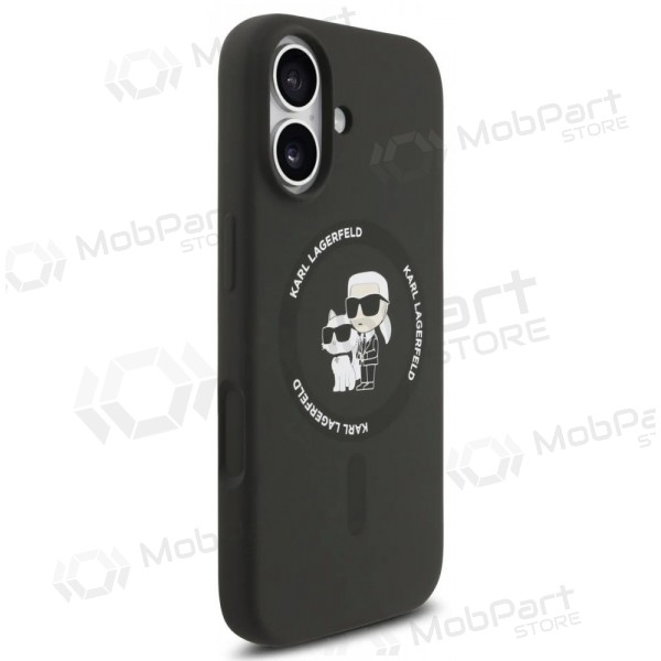 Apple iPhone 17 hoesje - Karl Lagerfeld Liquid Silicone Karl and Choupette MagSafe (zwart)