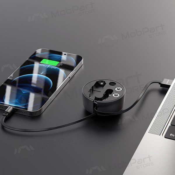 USB kabel Borofone BU26 3in1 microUSB-Lightning-Type-C magnetinic 1.0m (zwart)