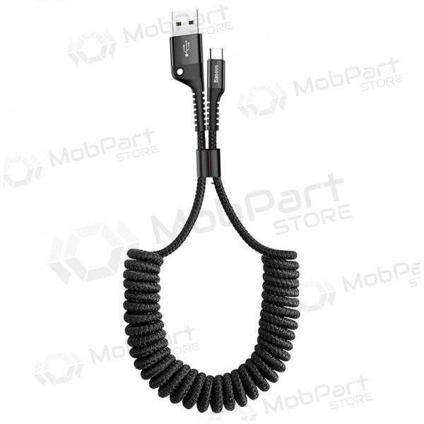 USB-kabel Fish Eye Spring Type-C 2.0A 1m (zwart) CATSR-01