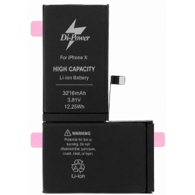 Apple iPhone X batterij, accu Di-Power 3216 mAh (verhoogde capaciteit)