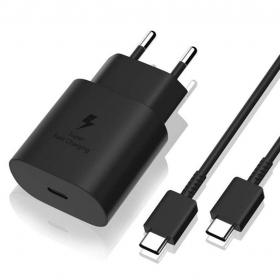 Lader origineel Samsung EP-TA800NB 25W + Type-C kabel 25W zwart