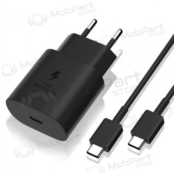 Lader origineel Samsung EP-TA800NB 25W + Type-C kabel 25W zwart