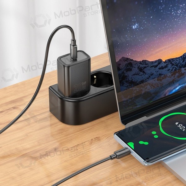 Telefoonoplader Hoco N60 GaN USB-C met USB-C kabel 1 m wit