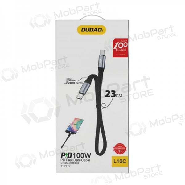USB-C kabel Dudao L10C USB-C naar USB-C 0.23 m 100 W zwart