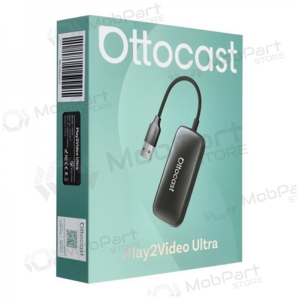 Draadloze CarPlay/Android Auto-adapter Ottocast Play2Video Ultra zwart