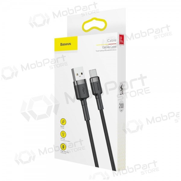Kabel Baseus Cafule PD Type-C - Type-C 3.0A 60W (grijs-zwart) 1.0m CATKLF-GG1