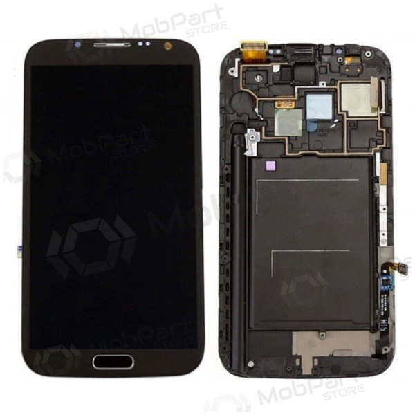 Samsung Galaxy Note 2 scherm (grijs) (met frame) (origineel)