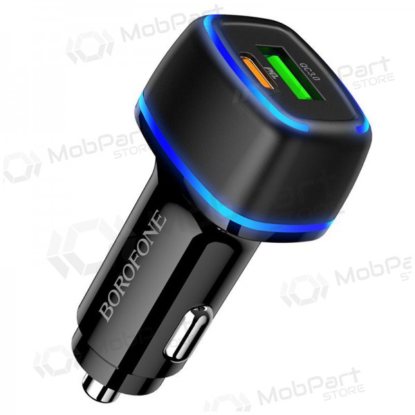 Lader automobilinis Borofone BZ14A PD20W+QC3.0 x 2 USB (wit)