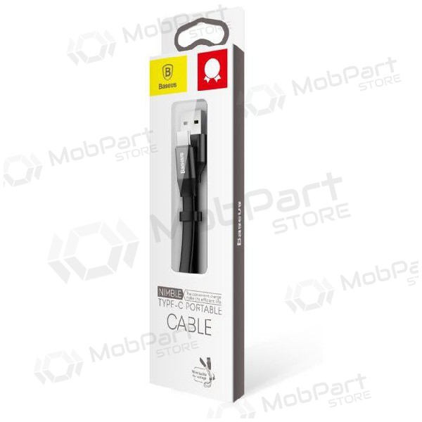 USB kabel Baseus type-C 0.23m (2A) (zwart)