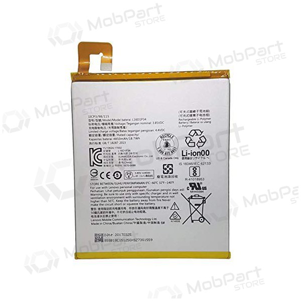 Lenovo Tab 4 8 TB-8504 / TAB4 8 Plus (L16D1P34) batterij (4850mAh)