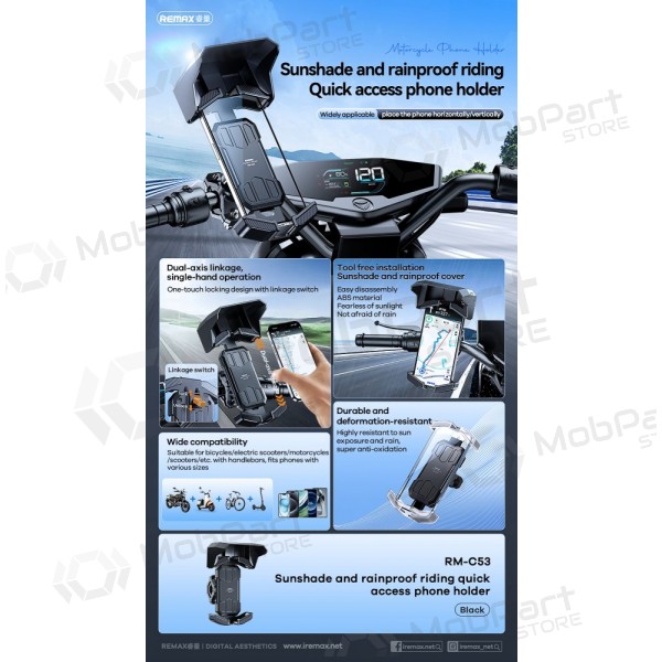 Telefoonhouder voor fiets en motor Remax RM-C53