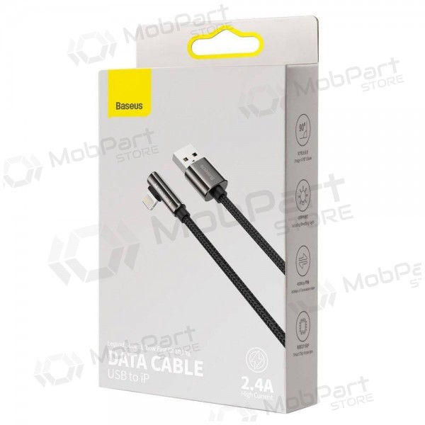 USB kabel Baseus Legend Lightning 2.4A 1.0m (zwart) CALCS-01