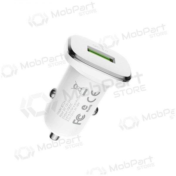 Lader automobilinis Borofone BZ12A Quick Charge 3.0 + Type-C (wit)