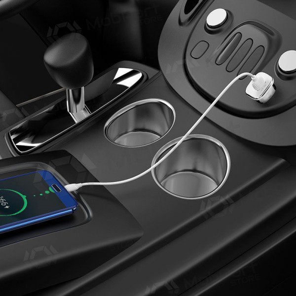 Lader automobilinis Borofone BZ12A Quick Charge 3.0 + Type-C (wit)