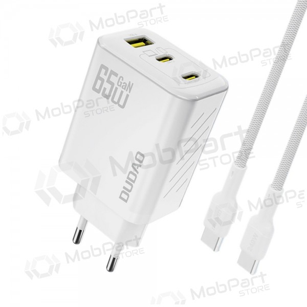 Dudao A28PC 45 W GaN telefoonoplader 2x USB-C met USB-C kabel 1 m zwart