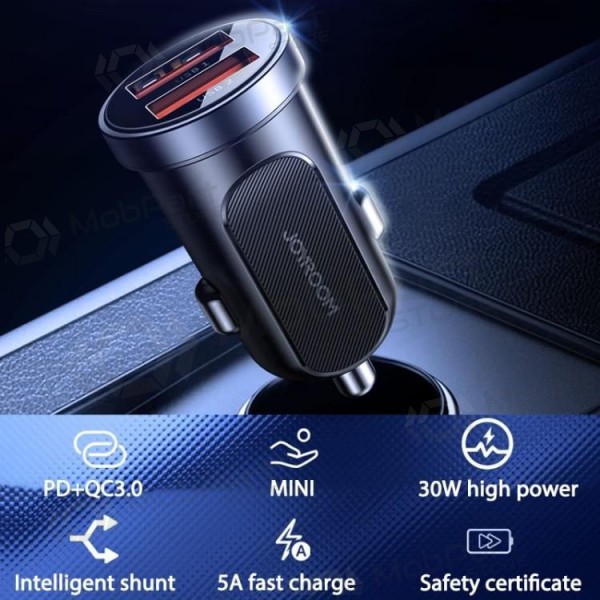 Lader automobilinis Joyroom C-A09 2xUSB (SCP, PD, AFC) 3.0 30W (zwart)