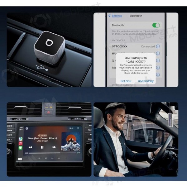Draadloze CarPlay / Android Auto adapter Ottocast Mini Cube CP88-T2 zilver