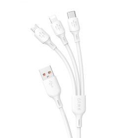 USB-kabel Dudao L8A-3in1 USB-A naar USB-C / Micro USB / Lightning 1.2 m 6A