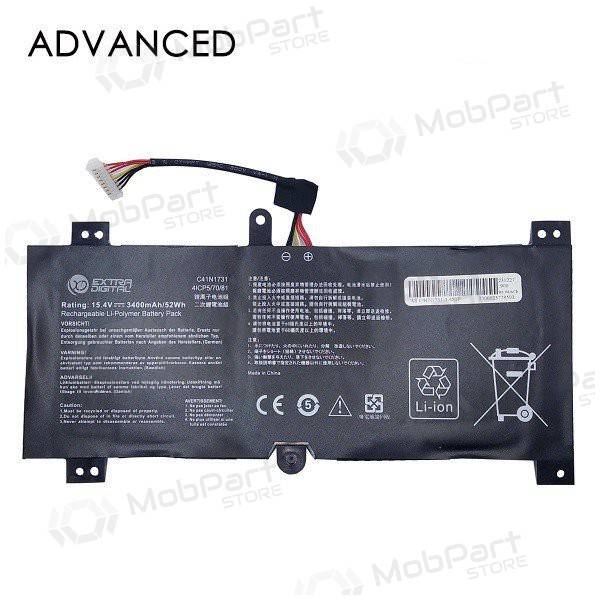 ASUS C41N1731, 3400mAh laptop accu, Advanced