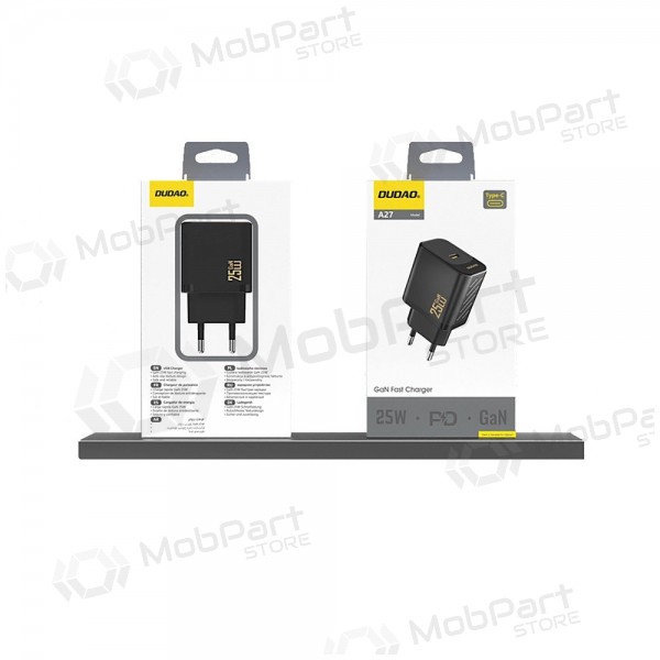 Telefoonoplader Dudao A27 25 W GaN USB-C zwart