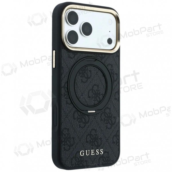 Apple iPhone 18 Pro hoesje - Guess PU 4G Ring Stand MagSafe (zwart)