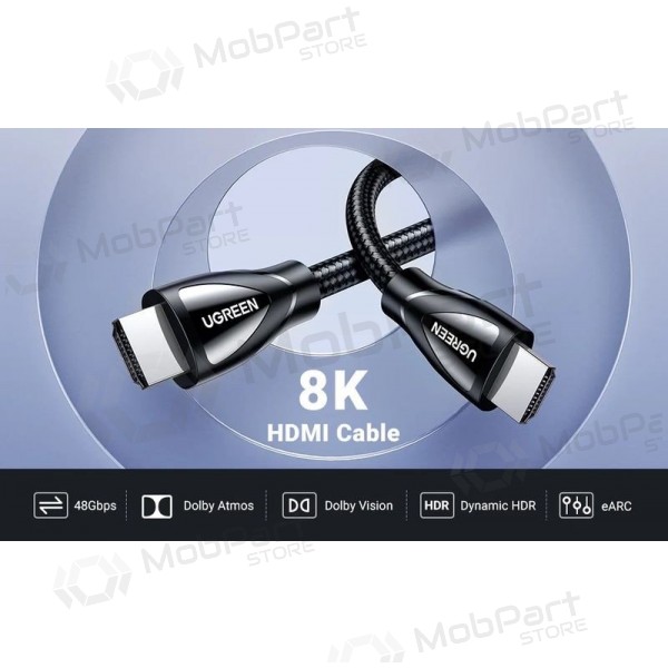 HDMI-kabel Ugreen HD140 HDMI 2.1 8K 60 Hz 3 m zwart