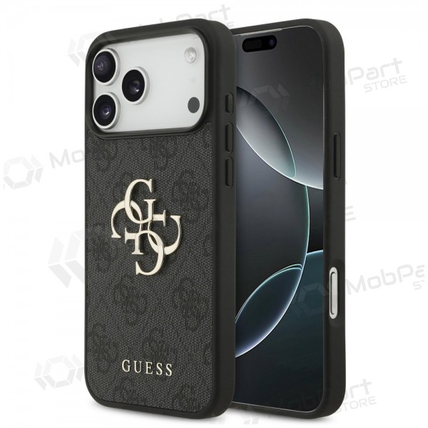 Apple iPhone 17 Pro Max hoesje - Guess PU 4G Metal Logo (grijs)