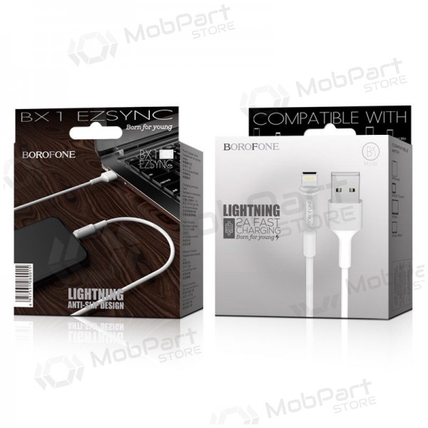 USB kabel Borofone BX1 Lightning 1.0m (wit)