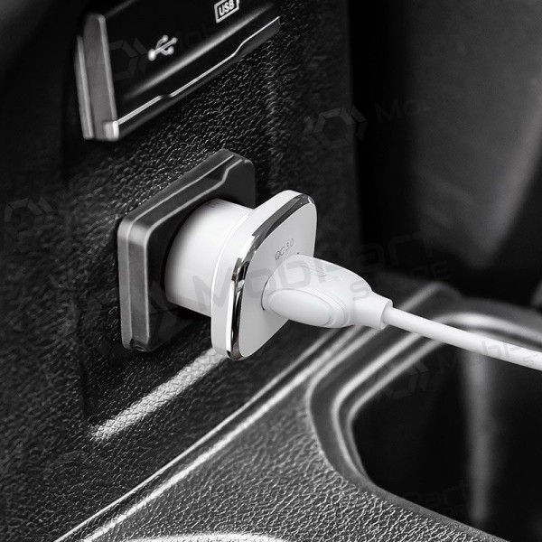 Lader automobilinis Borofone BZ12A Quick Charge 3.0 + Type-C (wit)