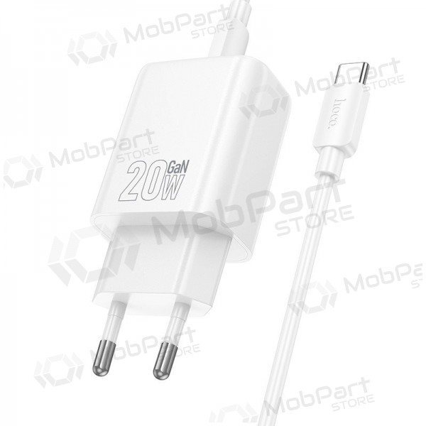 Telefoonoplader Hoco N60 GaN USB-C met USB-C kabel 1 m wit