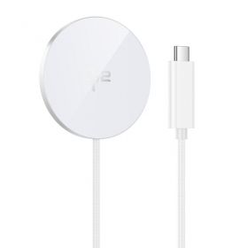 Draadloze oplader Hoco CW63 15 W Qi2 wit
