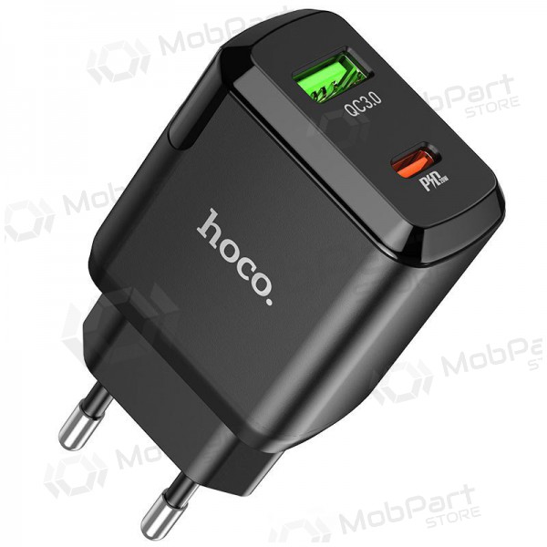 Lader Hoco N5 USB Quick Charge 3.0 + PD 20W (3.1A) (zwart)