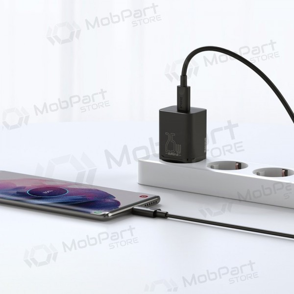 Lader buitinis Baseus Super Si 25W + Type-C 1.0m zwart TZCCSUP-L01