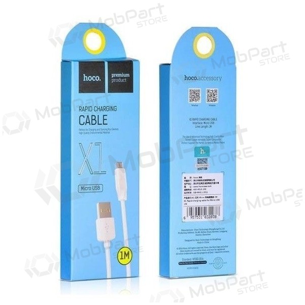 USB-kabel HOCO X1 Rapid - microUSB 1.0m (wit)