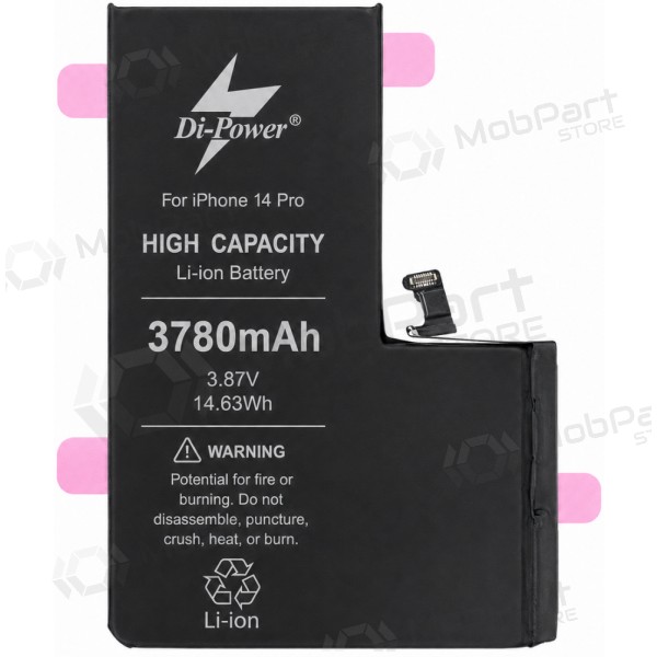 Apple iPhone 14 Pro batterij, accu Di-Power 3780 mAh (verhoogde capaciteit)