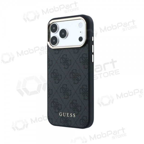 Apple iPhone 18 Pro Max hoesje - Guess PU Leather 4G Gold Frame MagSafe (zwart)