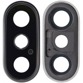 Apple iPhone XS / XS Max cameraglas (zilver) (met frame)