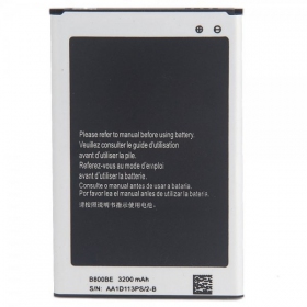 Samsung Galaxy Note 3 batterij, accu (EB-B800BE)  
Originele **Samsung Galaxy Note 3 batterij B800BE** - 3200mAh Li-Ion vervangende accu voor SM-N9000, SM-N9005, N9005, N9006, N9008, N9009, N9002 - Hoogwaardige vervanging met NFC-ondersteuning, 3.8V, GH43-03969A, EB-B800BEBECWW.