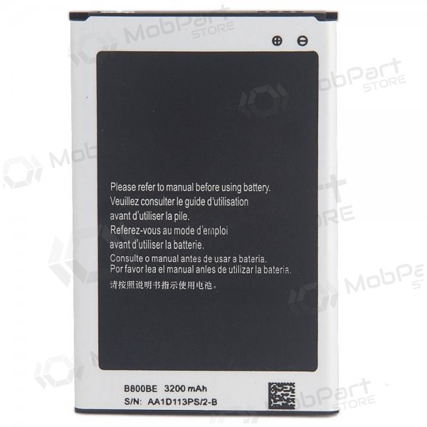 Samsung Galaxy Note 3 batterij, accu (EB-B800BE)  
Originele **Samsung Galaxy Note 3 batterij B800BE** - 3200mAh Li-Ion vervangende accu voor SM-N9000, SM-N9005, N9005, N9006, N9008, N9009, N9002 - Hoogwaardige vervanging met NFC-ondersteuning, 3.8V, GH43-03969A, EB-B800BEBECWW.