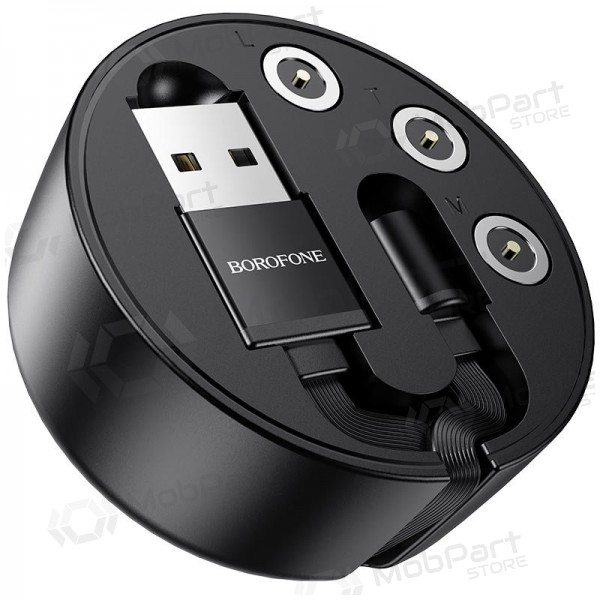 USB kabel Borofone BU26 3in1 microUSB-Lightning-Type-C magnetinic 1.0m (zwart)
