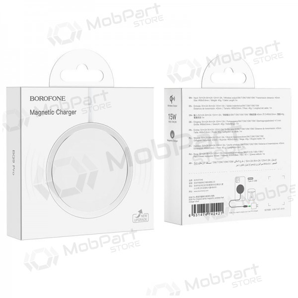Lader draadloze Borofone BQ9 Pro Original Magnetic (10W) (zilverachtig)