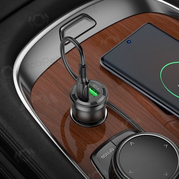 Autolader Borofone BZ25 38 W USB-C + USB-A PD QC zwart