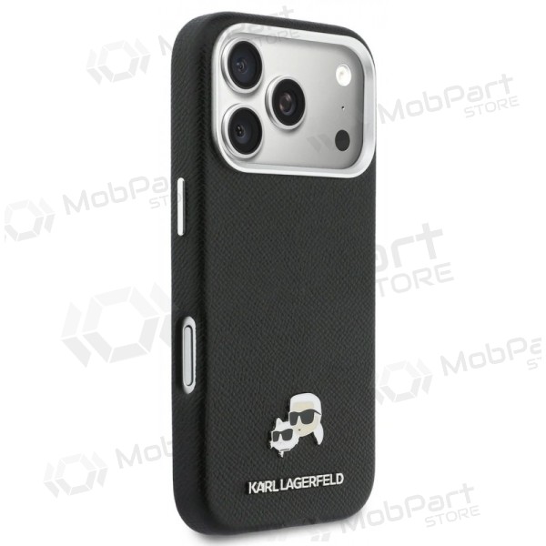 Apple iPhone 17 Pro hoesje - Karl Lagerfeld PU Karl and Choupette Heads Pins MagSafe (zwart)