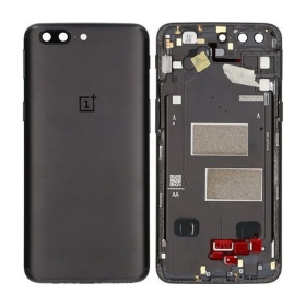 OnePlus 5 achtercover batterij zwart (Midnight Black) (gebruikt grade C, origineel)