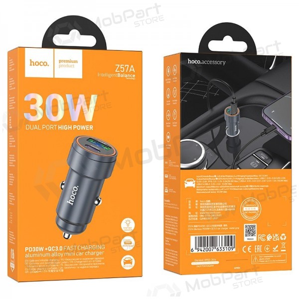 Autolader Hoco Z57A 30 W USB-C + USB-A