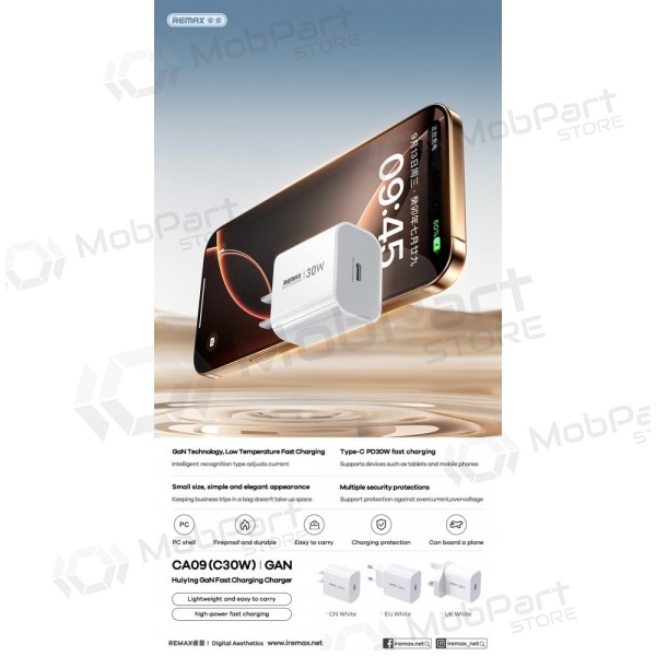Telefoonoplader Remax CA09 30 W USB-C wit