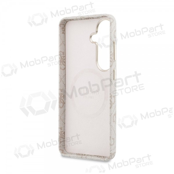 Samsung Galaxy S26 hoesje - Guess PU 4G Script Metal Logo Magnetic (roze)