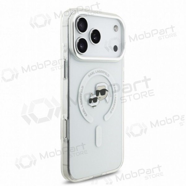 Apple iPhone 18 Pro hoesje - Karl Lagerfeld IML K&CH Heads Metal Frame MagSafe (transparant)
