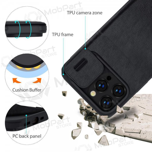 Apple iPhone 14 Plus Nillkin Leren Hoesje (zwart)